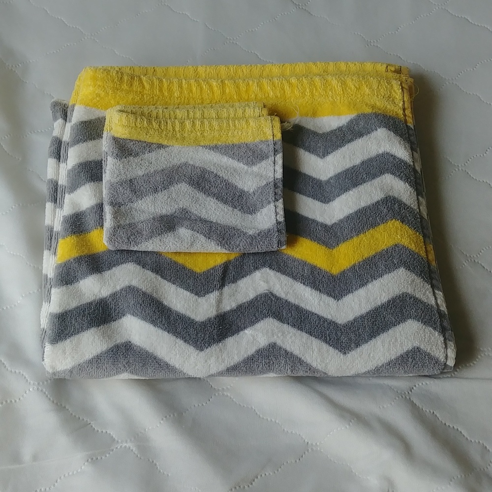 Mainstays Chevron Bath Towel & Wash Cloth